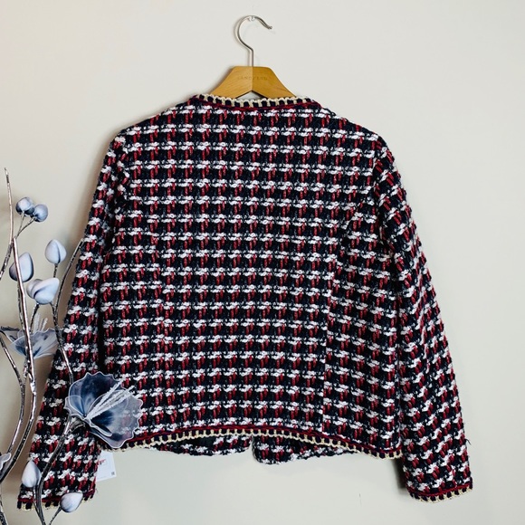 Zara Basic Tweed Blazer NWOT - Picture 2 of 7